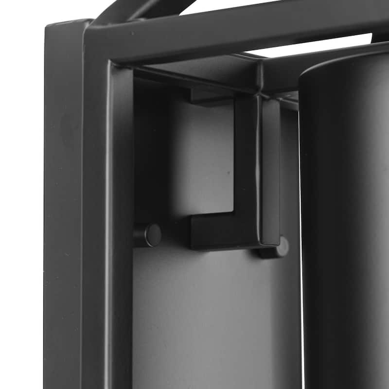 Stallworth Collection One-Light Matte Black Contemporary Outdoor Large Wall Lantern - 9 in x 11 in x 18 in