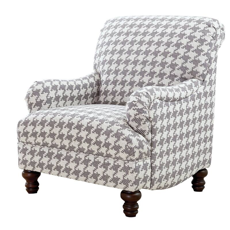 Fabric Upholstered Accent Chair with Recessed Arms - Grey