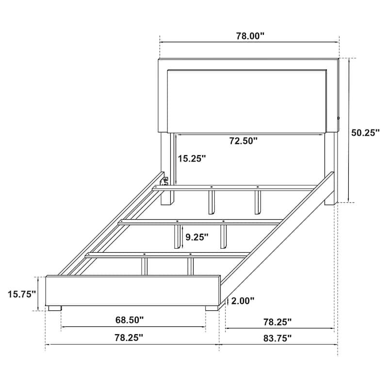 Marceline Contemporary Wood LED Panel Bed