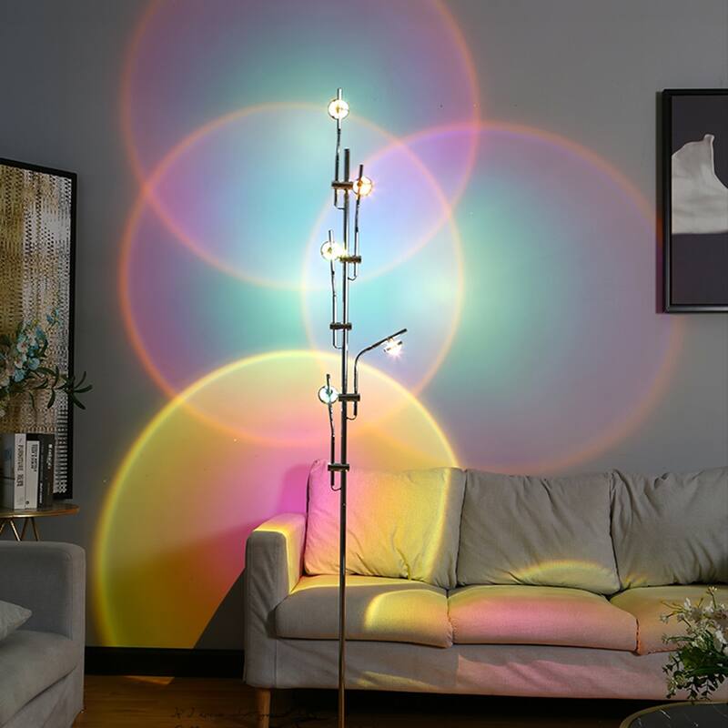Multi Head Halo Projector Floor Lamp with RGB Filters - 71" H