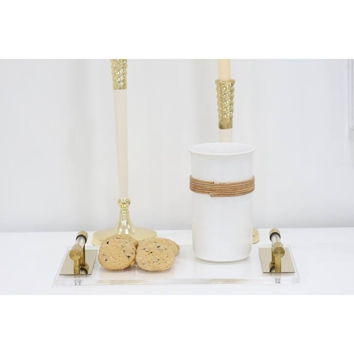 Acrylic Tray with Gold Handles
