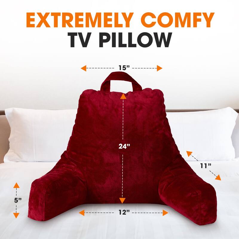 Cheer Collection Backrest Reading TV and Gaming Pillow with Armrest