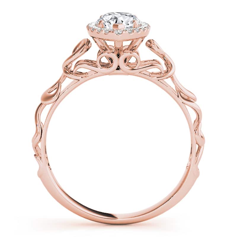 Auriya 14k Rose Gold Lab Grown Marquise Diamond Halo Engagement Ring 0.50 to 5.00 ct. tw. (F-G VS)