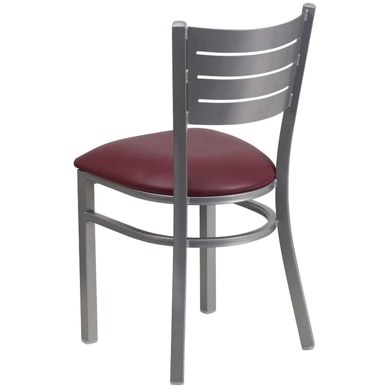 Slat Back Metal Restaurant Chair - 16.5"W x 19"D x 33.5"H - 16.5"W x 19"D x 33.5"H