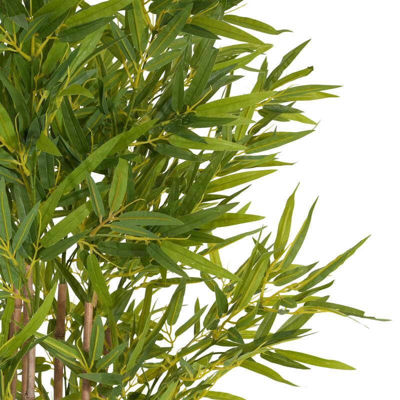 Roomfitters 70'' Artificial Bamboo Tree, Tall Faux Indoor Plant with Black Plastic Pot for Home Decor, Green