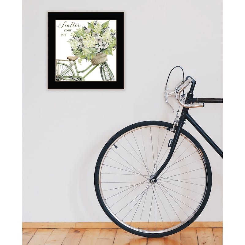 TrendyDecor4U Contemporary "SCATTER YOUR JOY WITH FLOWERS" Framed Print Wall Art
