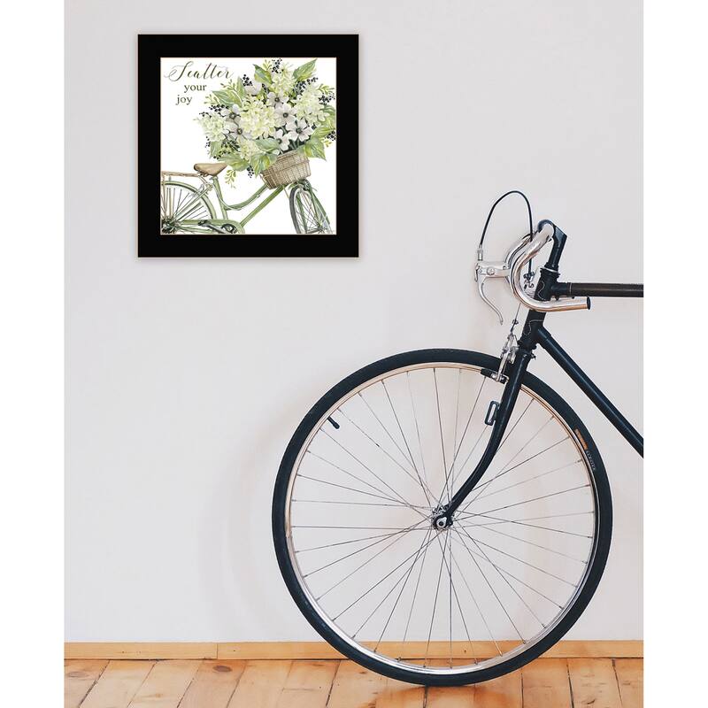 TrendyDecor4U Contemporary "SCATTER YOUR JOY WITH FLOWERS" Framed Print Wall Art