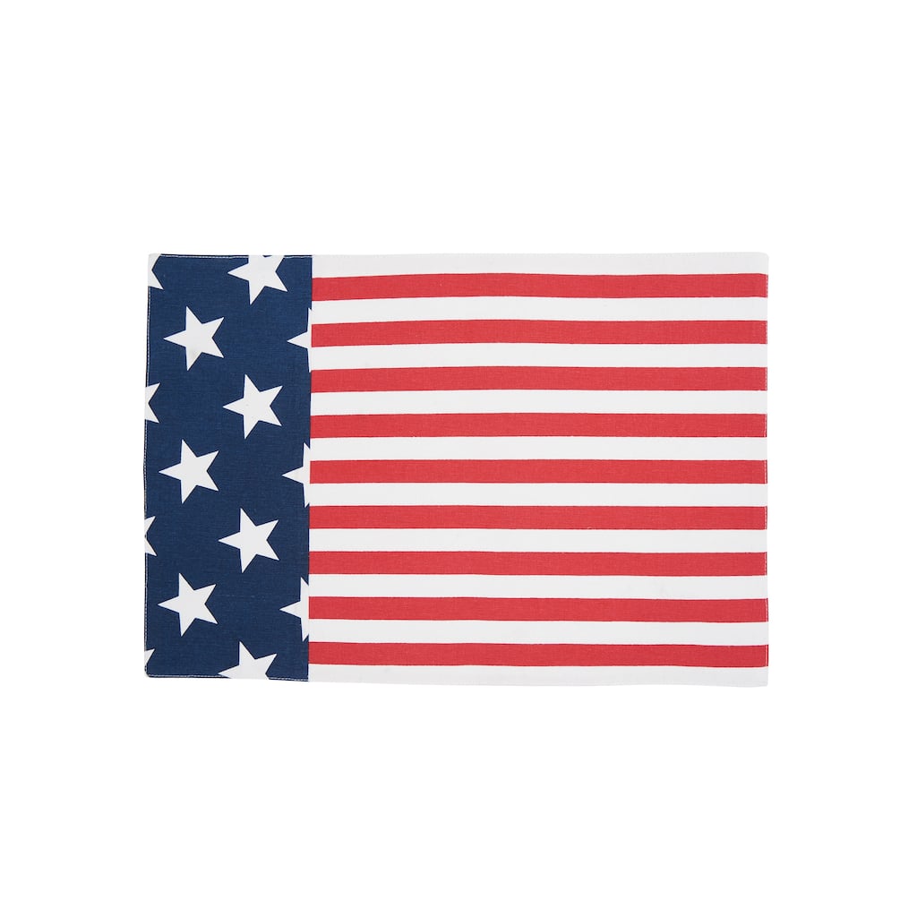 Stars and Stripes Patriotic Cotton July Fourth Woven Placemat Set of 6 - Set of 6