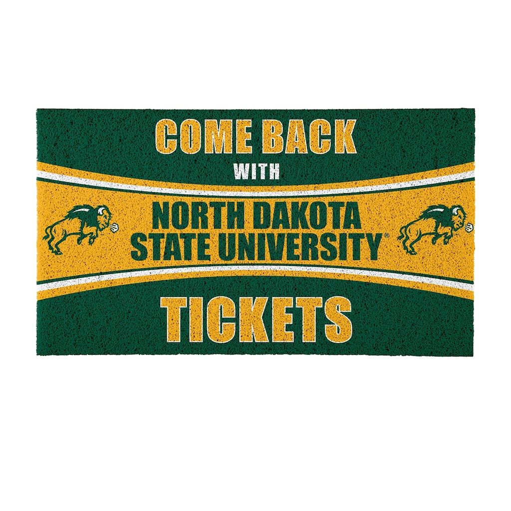 Wichita State University 28 in. x 16 in. PVC "Come Back With Tickets" Trapper Door Mat