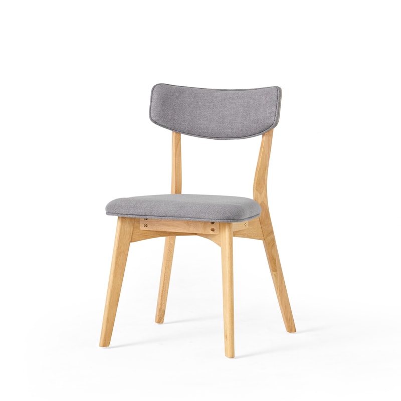 Chazz Mid-Century Modern Upholstered Rubberwood Dining Chairs (Set of 2) by Christopher Knight Home