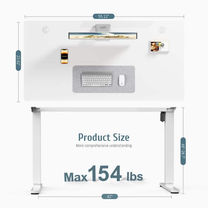 Standing Desk Adjustable Height, Electric Sit Stand up Desk for Home Office, Modern Rising Work Table for Computer,Workstation