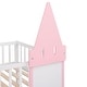 preview thumbnail 12 of 12, Castle Bunk Bed with Ladder, Twin Over Twin, Wood, Pink