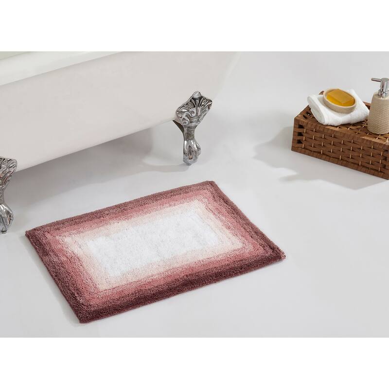 Better Trends 100% Cotton Super Soft & Highly Water Absorbent Bathroom Rugs-Torrent Collection Tufted Machine Washable Bath Mats - 17" x 24" Rectangle - Rose