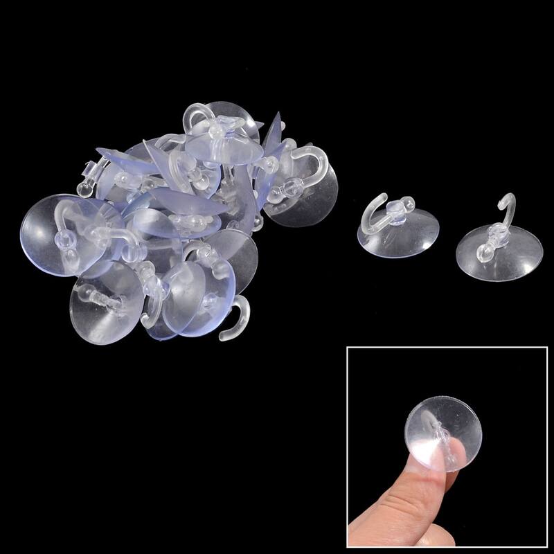 30 Pcs 30mm Dia PVC Plastic Home Bathoom Towel Suction Cup Hook - Clear Blue