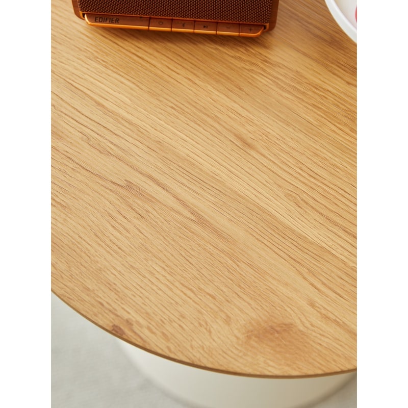 Modern Round Double Cone Design Coffee Table, Set of 2