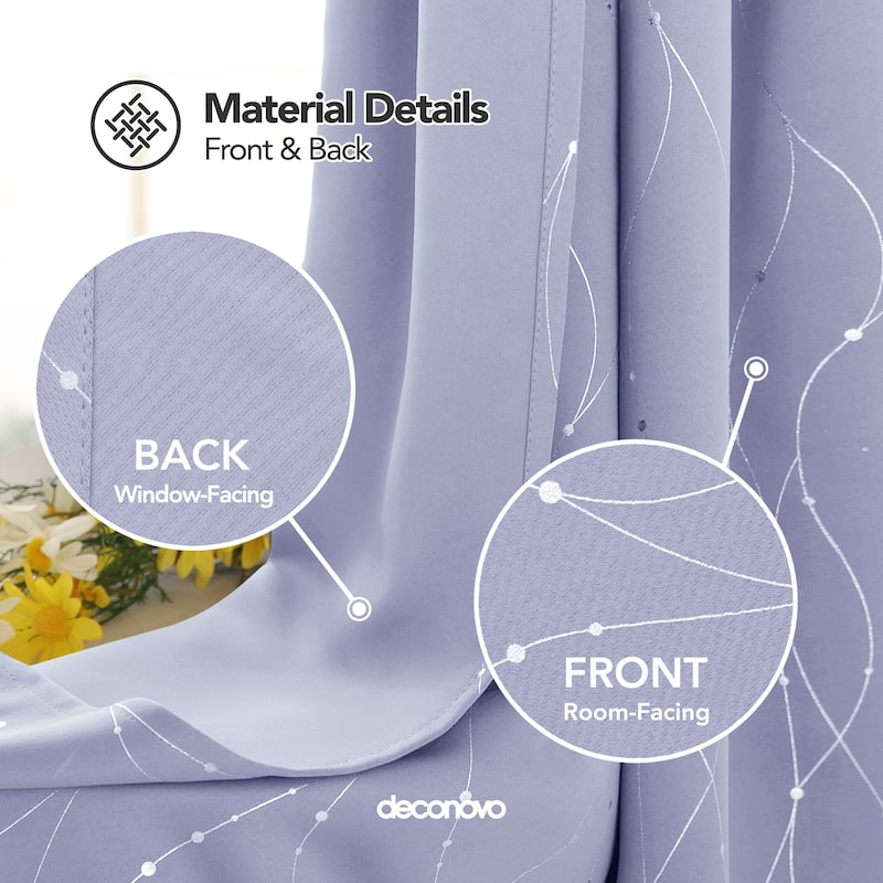 Deconovo Wave Line with Dots 42 Width Curtains Pair(2 Panel)