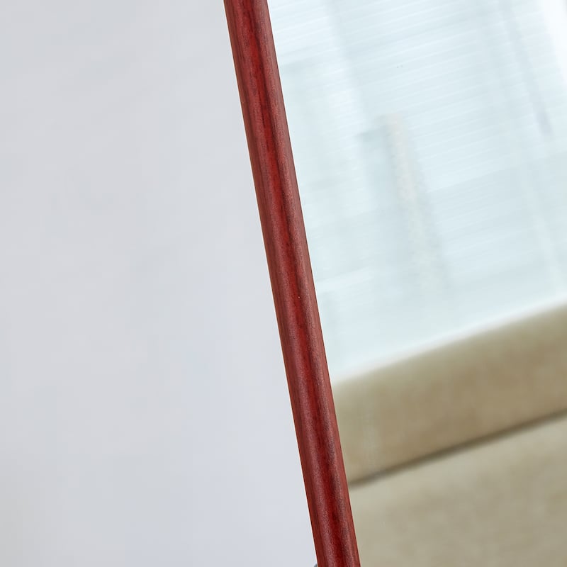 Roomfitters Floor Standing Full-Length Mirror with Walnut Frame, 65"x23.2" Wall Mounted Dressing Mirror for Bedroom
