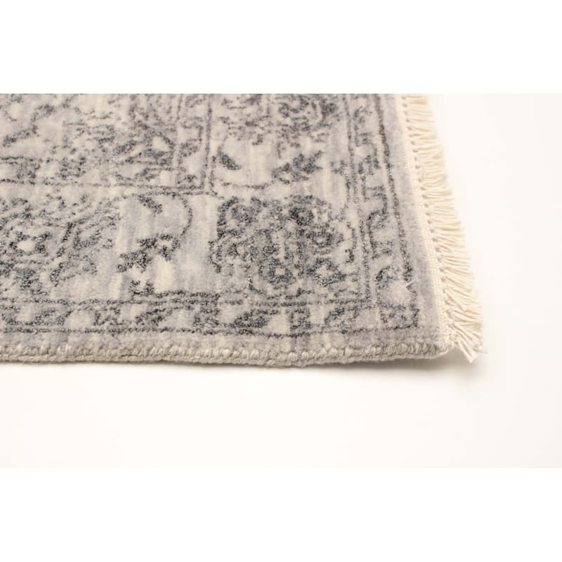 ECARPETGALLERY Hand-knotted Heritage Grey Silk, Wool Rug - 2' 7" x 8' 7"