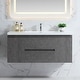 preview thumbnail 5 of 21, Floating Bathroom Vanity 24"-48" – Cement Gray Finish, White Integrated Sink