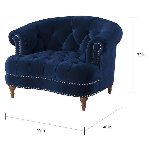 dimension image slide 3 of 2, Gracewood Hollow Performance Fabric Zeleza Tufted Accent Chair