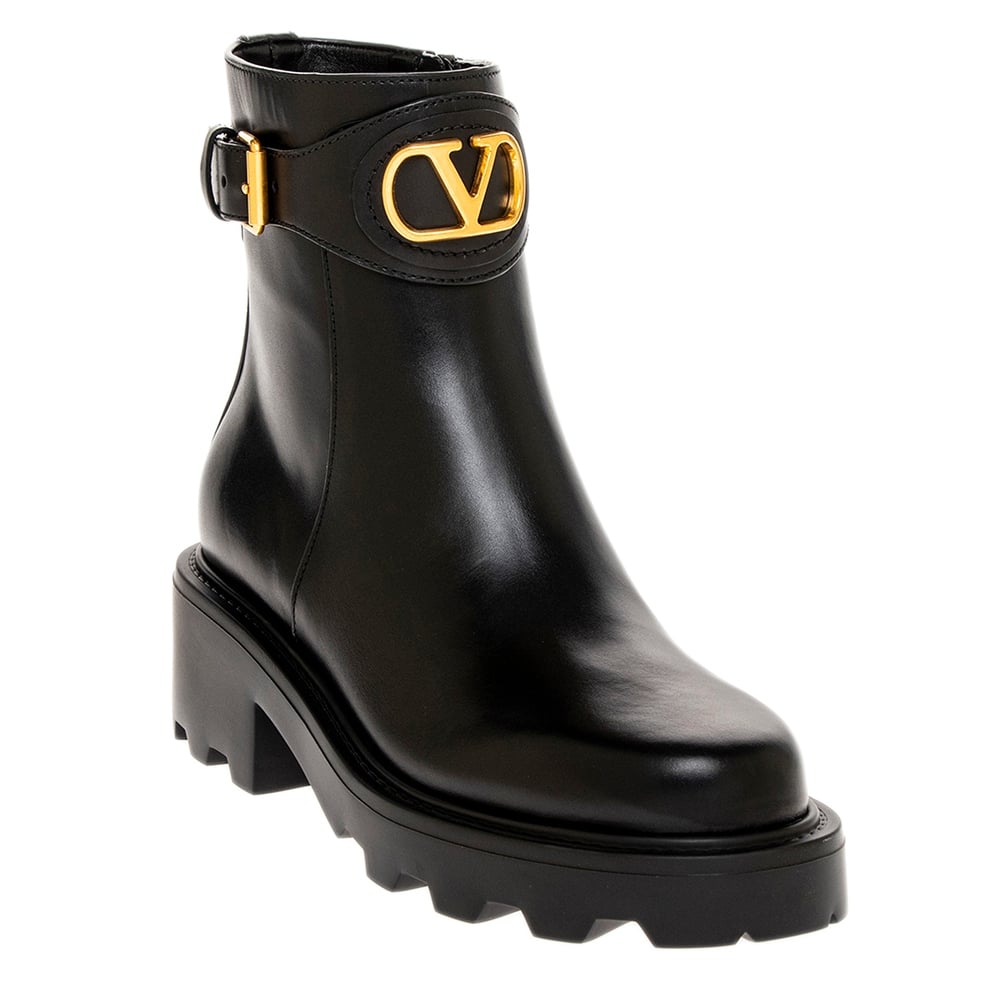 Valentino VLogo Signature Calfskin Ankle Boots