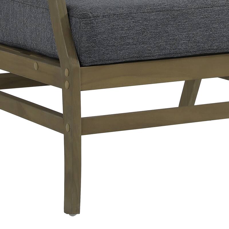 2 Set Patio Teak Wood Outdoor Chair with Cushions