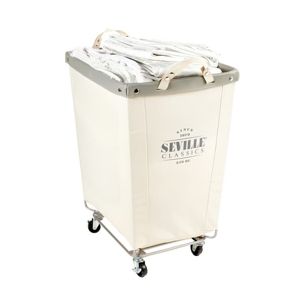 Seville Classics Commercial Grade Heavy-Duty Extra Large Canvas Laundry  Basket Hamper with Wheels, 22 D x 16 W x 27 H - Bed Bath & Beyond -  33987647