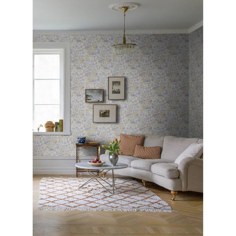 A-Street Prints Hava Light Blue Meadow Flowers Wallpaper