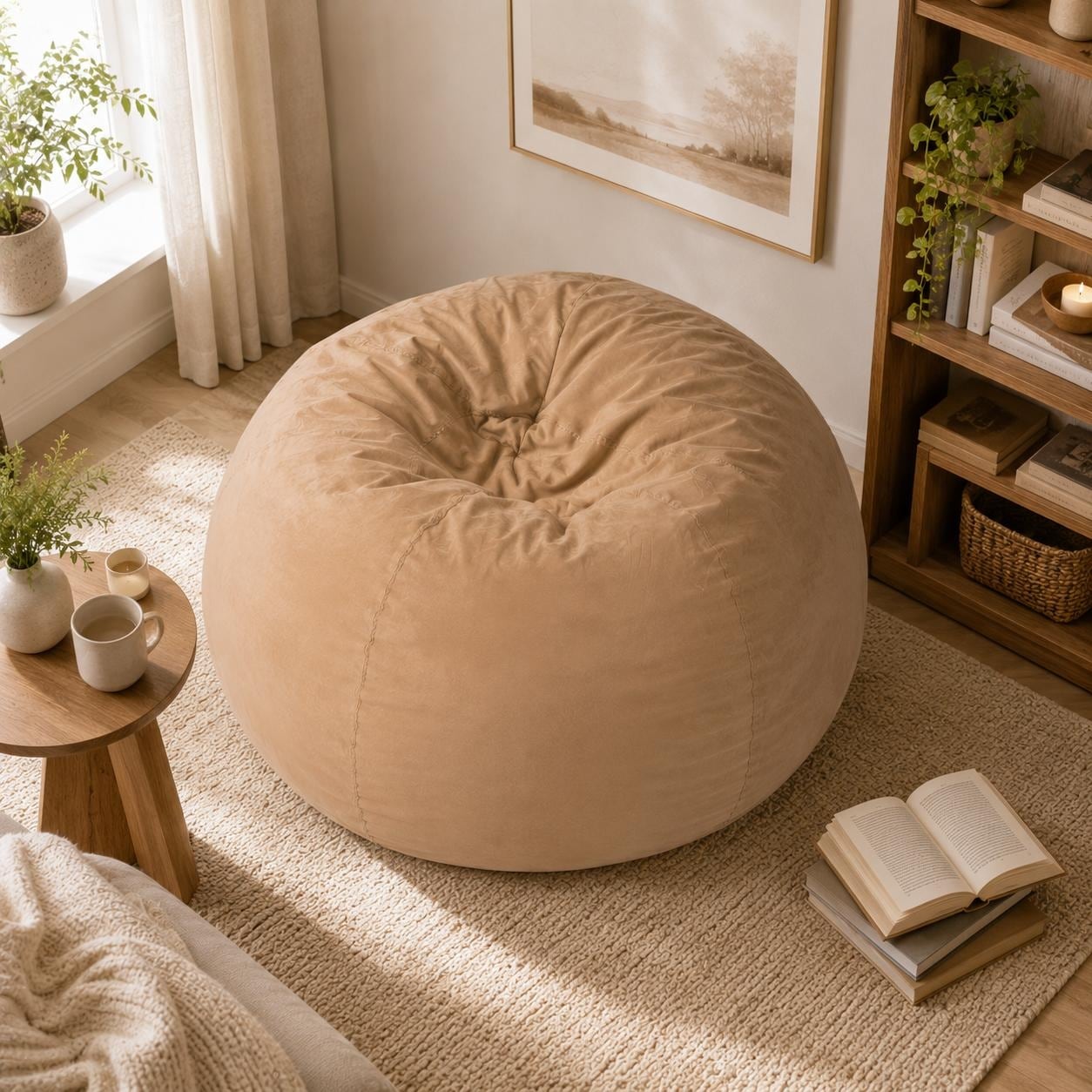 Madison Faux Suede 5-foot Beanbag Chair by Christopher Knight Home