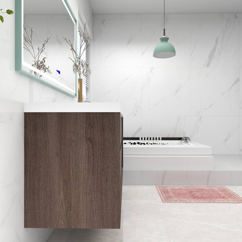 Selina 60" Wall Mounted Vanity with Single Sink on the Right - 60