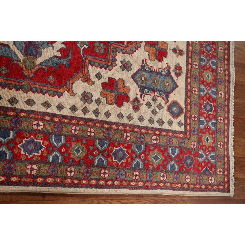 Kazak Oriental Area Rug Hand-Knotted Traditional Wool Carpet - 4'11" x 6'8"