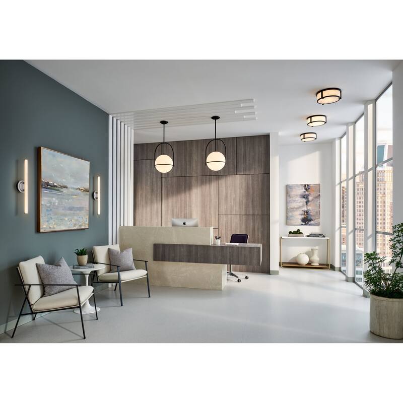 Hinkley Lighting Lowell 2 Light 13" Wide Flush Mount Drum Ceiling