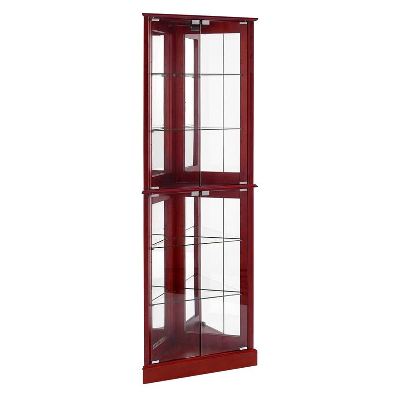 Lighted Display Cabinet with Adjustable Glass Shelves (No E26 Bulb)
