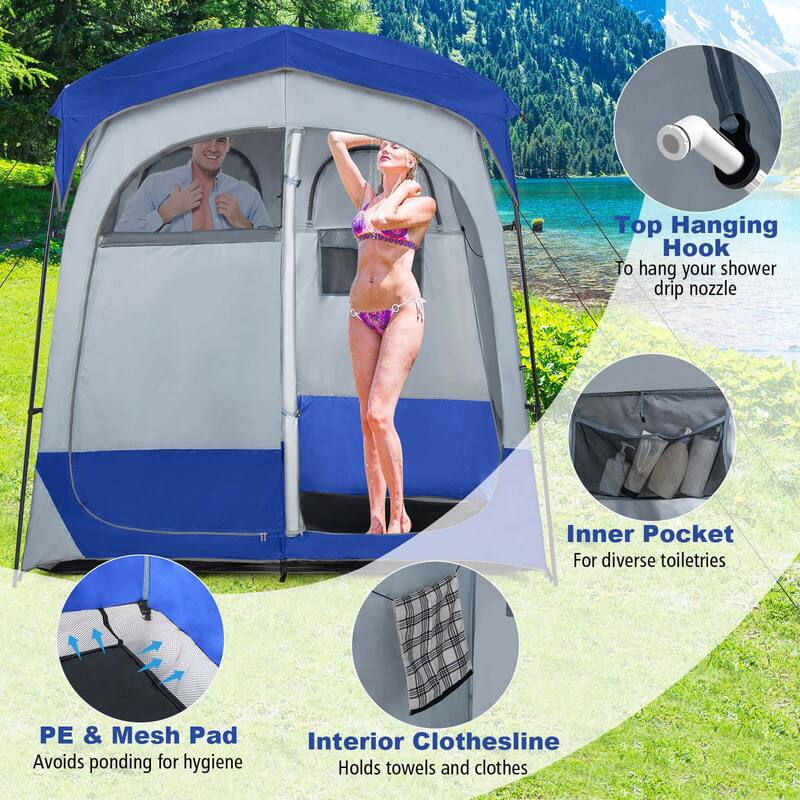 Goplus 2 Room Shower Tent Oversize Privacy Shelter Portable Dressing - See Details