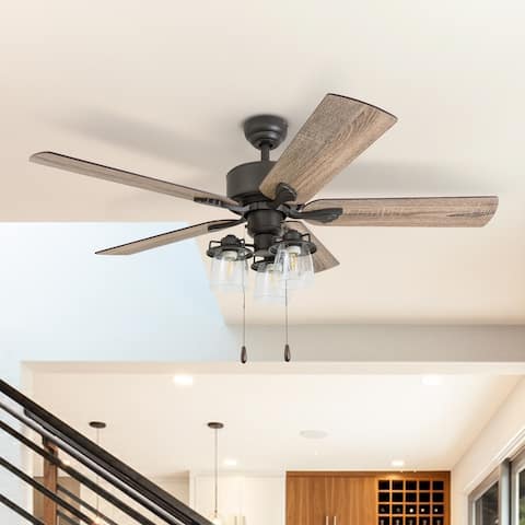 The Gray Barn Wildroot Farmhouse 52-inch Aged Bronze LED Ceiling Fan