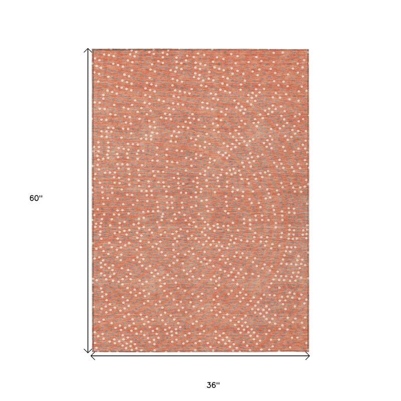 HomeRoots Polka Dot Transitional Rectangle Outdoor Rug
