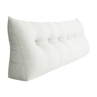 Foam Wedge Pillow Backrest Cushion Bolster for Sleeping Reading Elevation White 