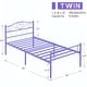 preview thumbnail 29 of 32, VECELO Twin Size Metal Bed Frame Set of 2 Victorian Style Kids Beds with Heart Pattern Headboard No Box Spring Needed