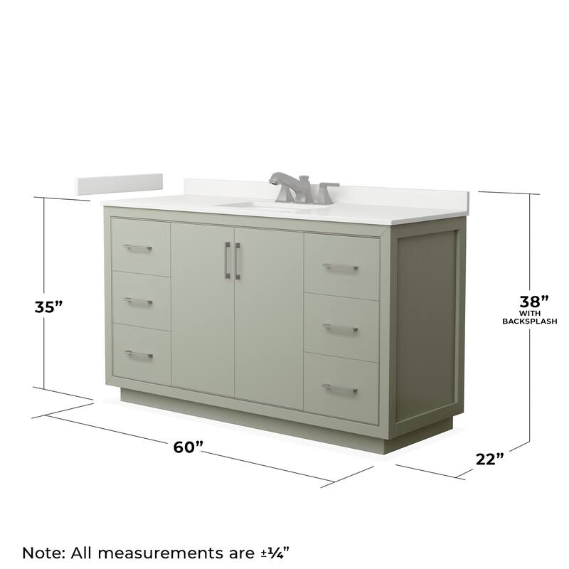 Wyndham Collection WCF111160S-QTZ-US3MXX Icon 60" Free Standing Single