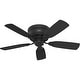 preview thumbnail 2 of 8, Hunter 42" Low Profile IV Flush Mount Ceiling Fan and Pull Chain, Matte Black - Traditional, Transitional