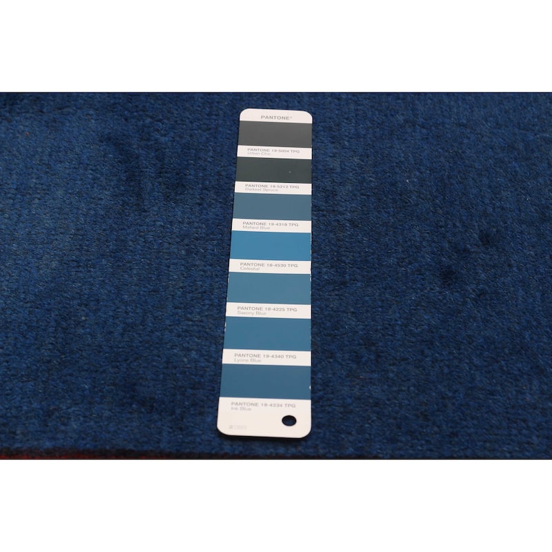 ECARPETGALLERY Hand-knotted Uzbek Kargahi Blue Wool Rug - 2'9 x 9'7