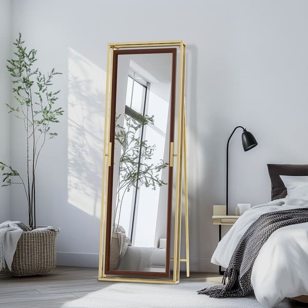 mirror dressing mirror Full Length Floor Mirror Decorative Vanity Dressing Mirror Adjustable -  63