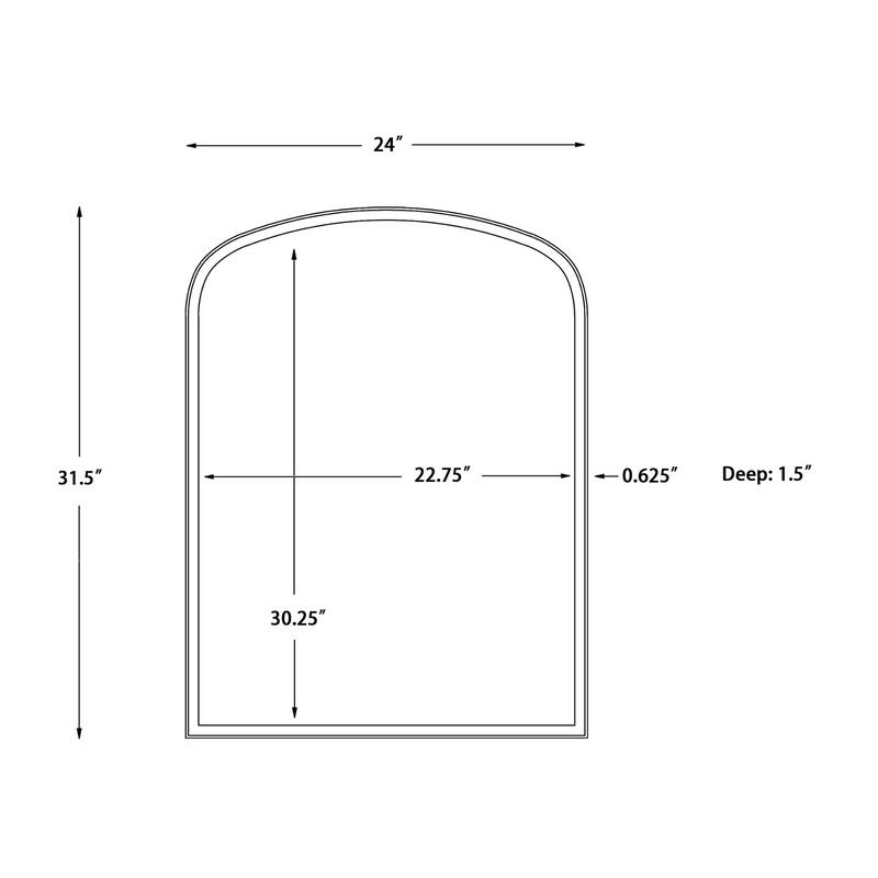 Livabliss Evander Traditional Mantel Mirror - 32"H x 24"W x 2"D