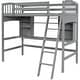 preview thumbnail 13 of 34, Multifunctional Design Wood Loft Bed with Built-in Storage Shelves, Desk and Ladder, Twin size
