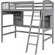 preview thumbnail 15 of 34, Twin Loft Bed with Shelves, Desk, and Ladder - Perfect for Multi-Use Spaces Gray