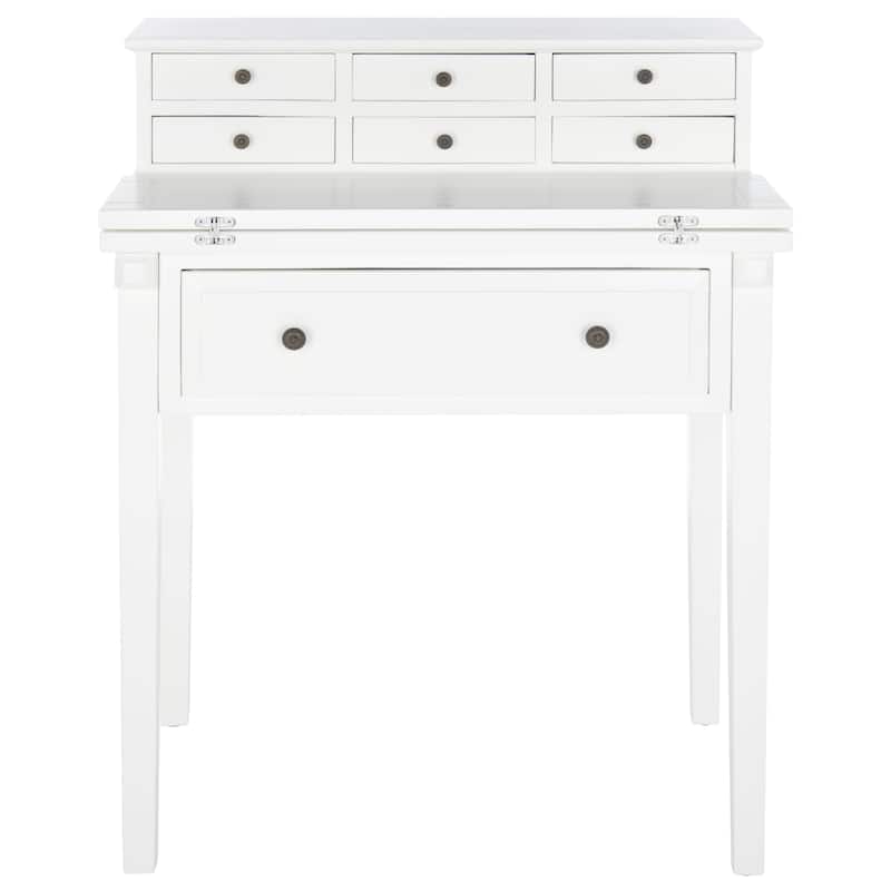 SAFAVIEH Gerly 7-Drawer Fold Down Desk - White