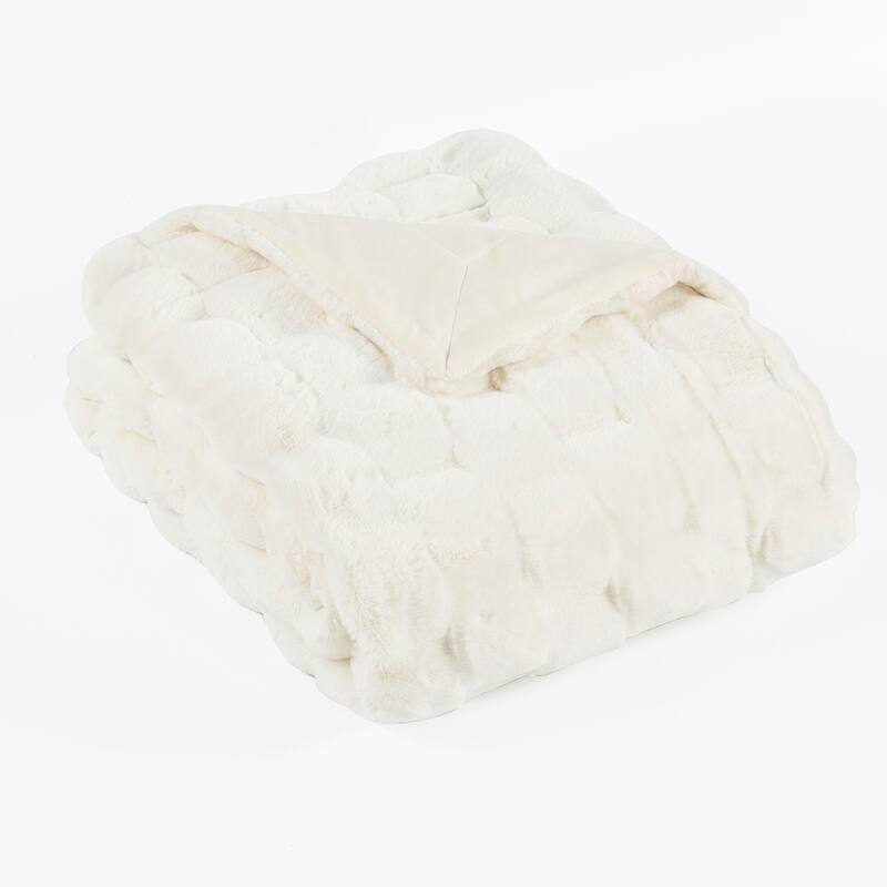 Home Soft Things Brick Textured FauxFur Throw Decorative Blankets