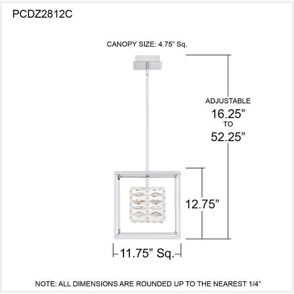 Dazzle Integrated LED Polished Chrome Pendant Light