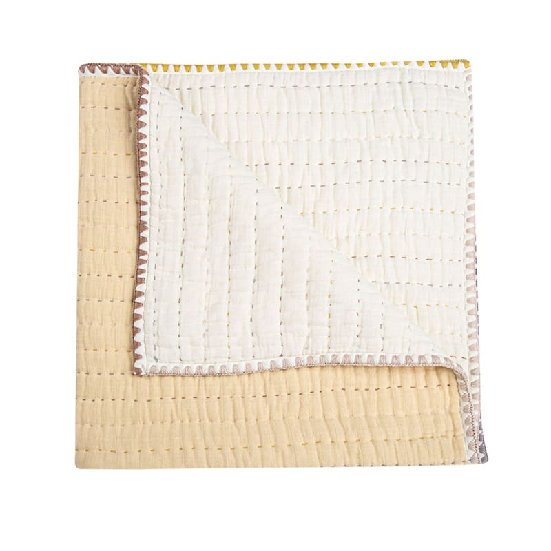 Crane Baby Quilted Blanket - Brown