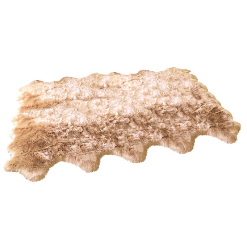 Ovella Home Premium Luxurious Faux Sheepskin 10-Pelt Plush Shag Area Rug - 6' x 10' - 6' x 10'